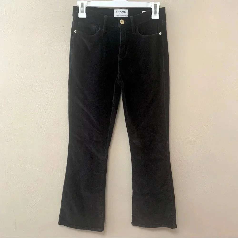 Frame Le Crop Mini Boot Velvet Pants
